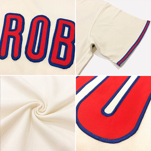 Sale Build Navy Baseball Authentic Cream Jersey Red – CustomJerseysPro