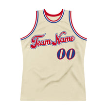 Charger l&#39;image dans la galerie, Custom Cream Royal-Red Authentic Throwback Basketball Jersey
