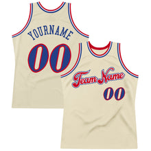 Charger l&#39;image dans la galerie, Custom Cream Royal-Red Authentic Throwback Basketball Jersey
