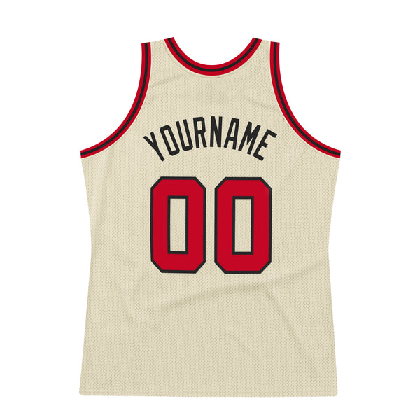 Sale Build White Basketball Authentic Black Throwback Jersey Red –  CustomJerseysPro