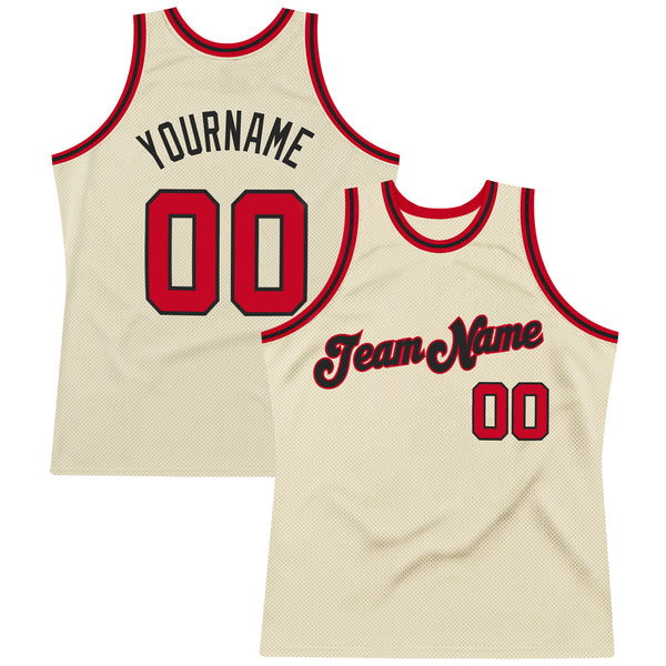 Sale Build White Basketball Authentic Black Throwback Jersey Red –  CustomJerseysPro