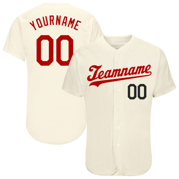 Custom Cream Baseball Jerseys Women's Men's Youth – Tagged Font-Red–  CustomJerseysPro