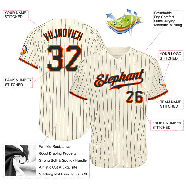 Custom Black Black-Orange Authentic Sleeveless Baseball Jersey