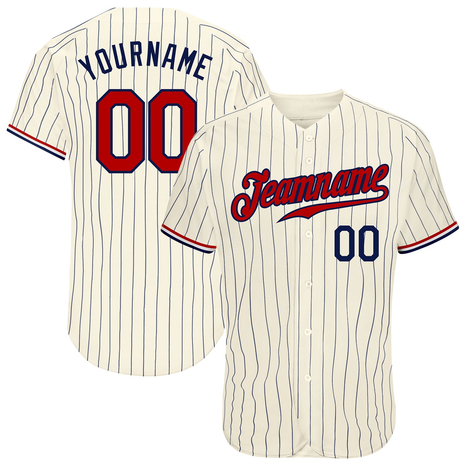 Custom Navy Red-White Authentic Baseball Jersey Discount