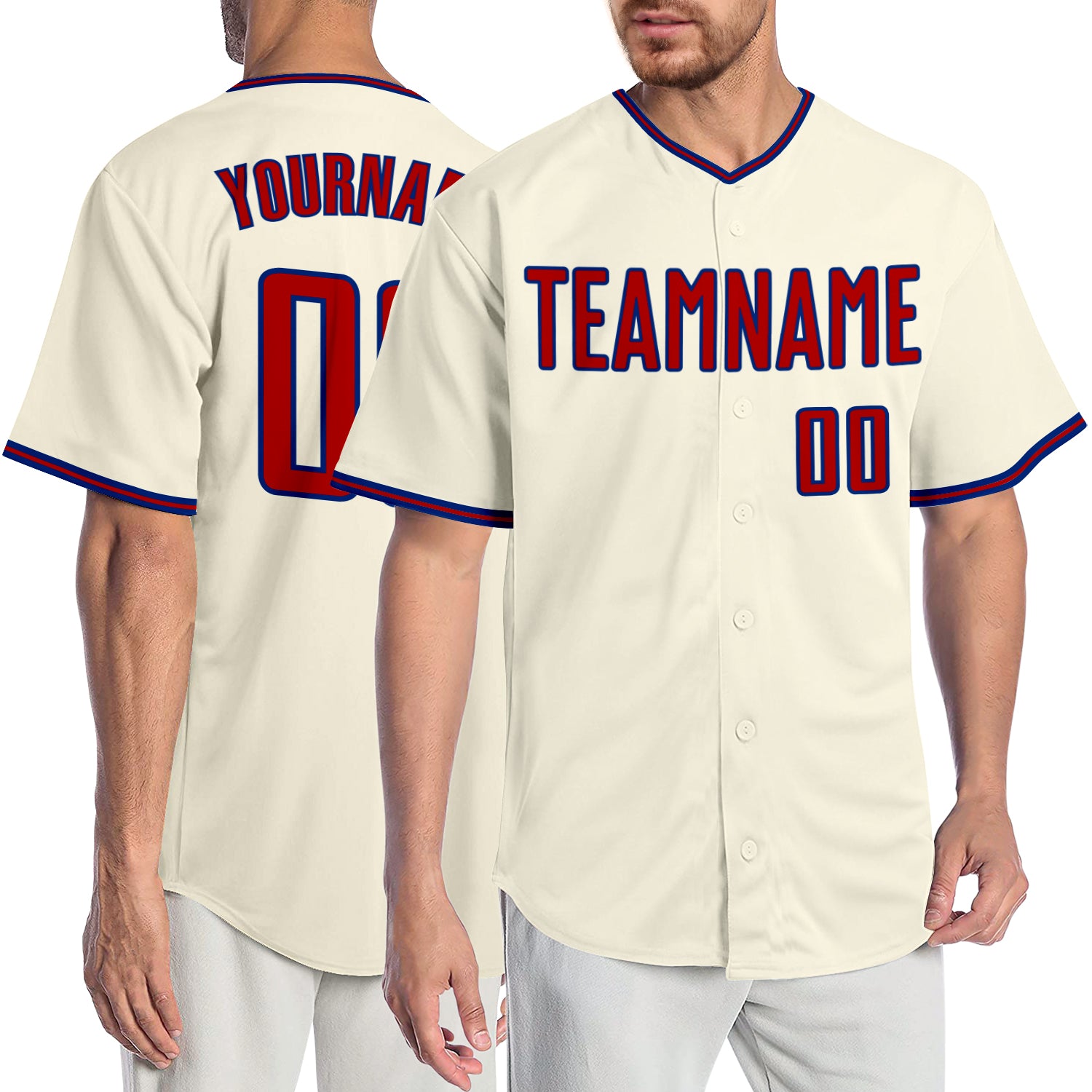 Custom Cream Red-Royal Baseball Jersey – CustomJerseysPro