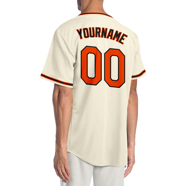 Cheap Custom Cream Orange Authentic Baseball Jersey Free Shipping