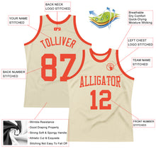 Load image into Gallery viewer, Custom Cream Orange Authentic Throwback Basketball Jersey
