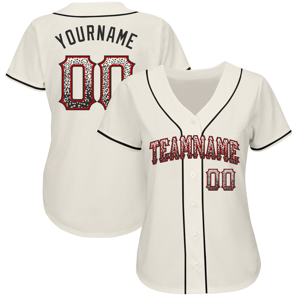 Custom Old Gold Red-Black Authentic Drift Fashion Baseball Jersey