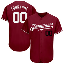 Charger l&#39;image dans la galerie, Custom Crimson White-Black Authentic Baseball Jersey
