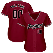 Charger l&#39;image dans la galerie, Custom Crimson Black-White Authentic Baseball Jersey
