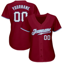 Charger l&#39;image dans la galerie, Custom Crimson White-Light Blue Authentic Baseball Jersey
