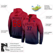 Load image into Gallery viewer, Custom Stitched Navy Red Fade Fashion Sports Pullover Sweatshirt Hoodie
