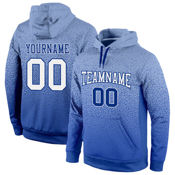 Custom Stitched Light Blue White-Royal Fade Fashion Sports Pullover Sweatshirt Hoodie