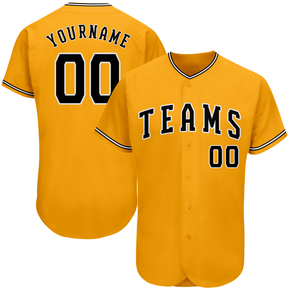 Sale Build Gold Baseball Authentic White Jersey Black