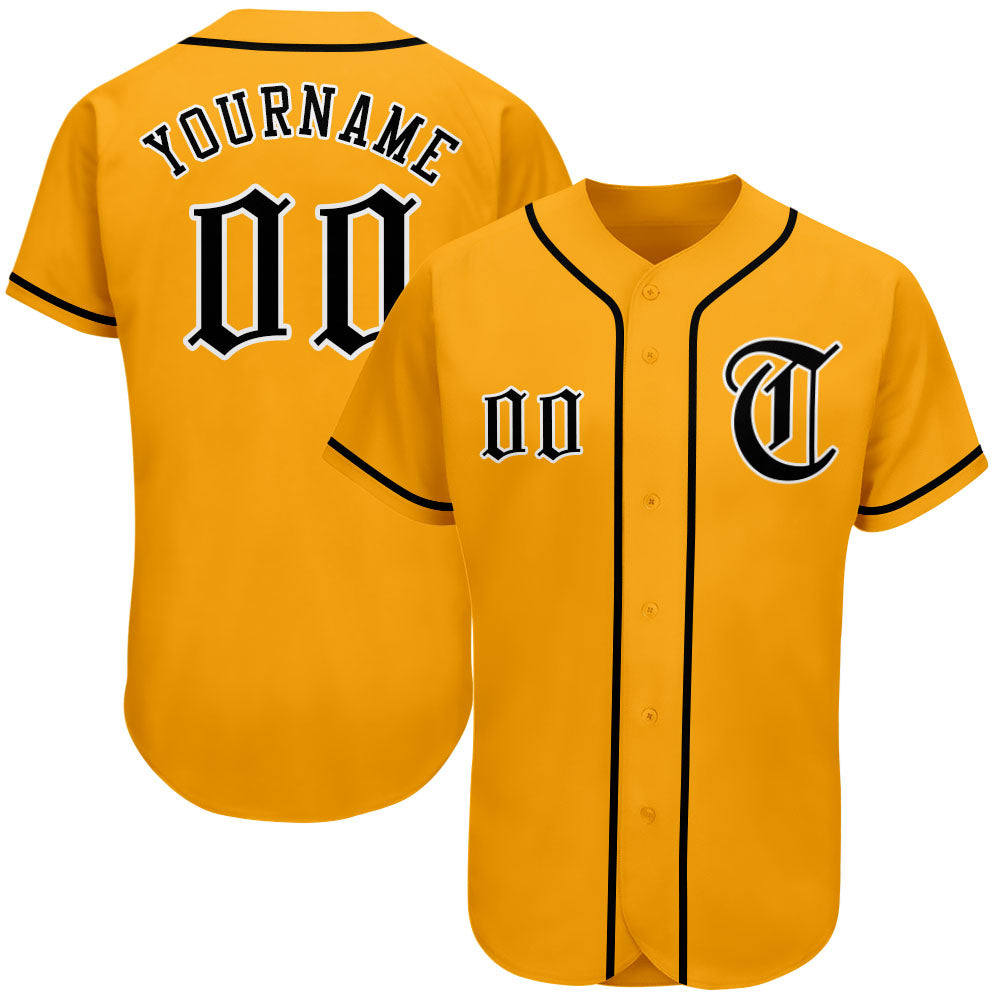 Sale Build White Baseball Authentic Gold Jersey Black