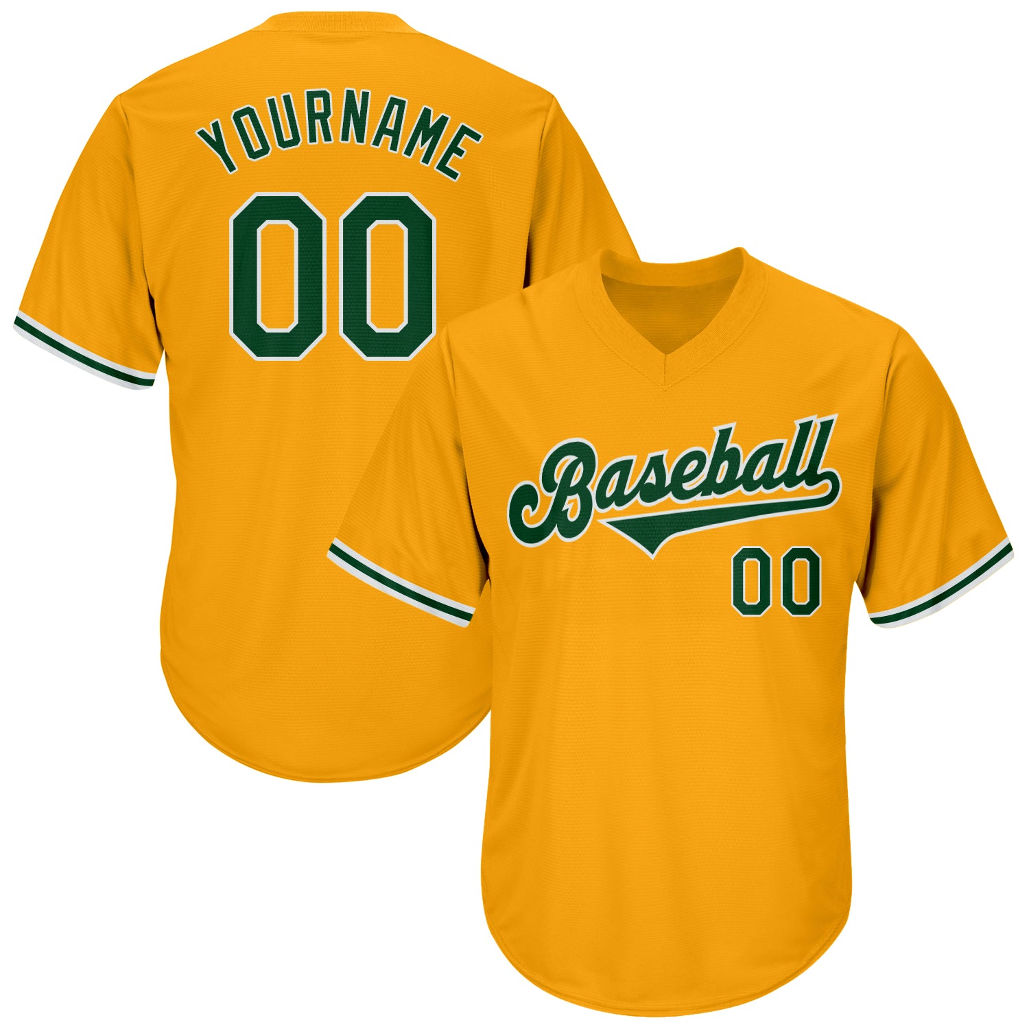 Sale Build Gold Baseball Authentic Green Throwback Shirt White