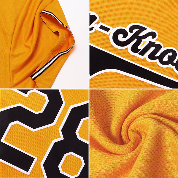 Custom Gold Royal-White Authentic Throwback Rib-Knit Baseball Jersey Shirt Men's Size:XL