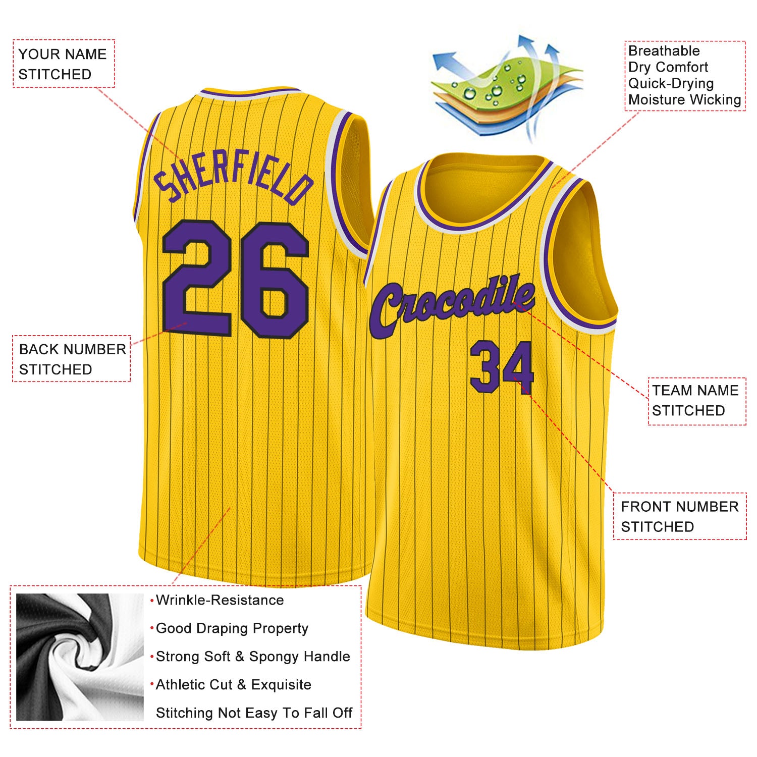 Custom Black White Pinstripe Purple-White Authentic Basketball Jersey  Discount