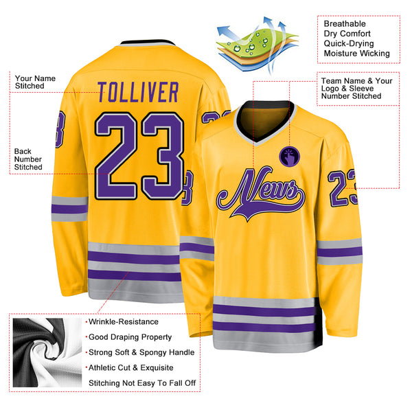 Cheap Custom White Purple-Gray Hockey Jersey Free Shipping –  CustomJerseysPro