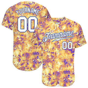 Custom 3D Baseball Jersey Graffiti Bright Psychedelic Pattern