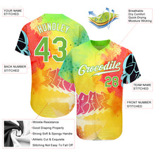 Laden Sie das Bild in den Galerie-Viewer, Custom Graffiti Pattern Neon Green-White 3D Authentic Baseball Jersey
