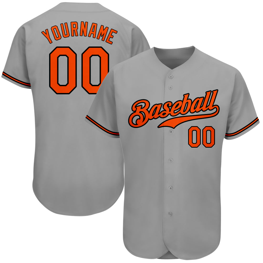 Sale Build Black Baseball Authentic Gray Jersey Orange