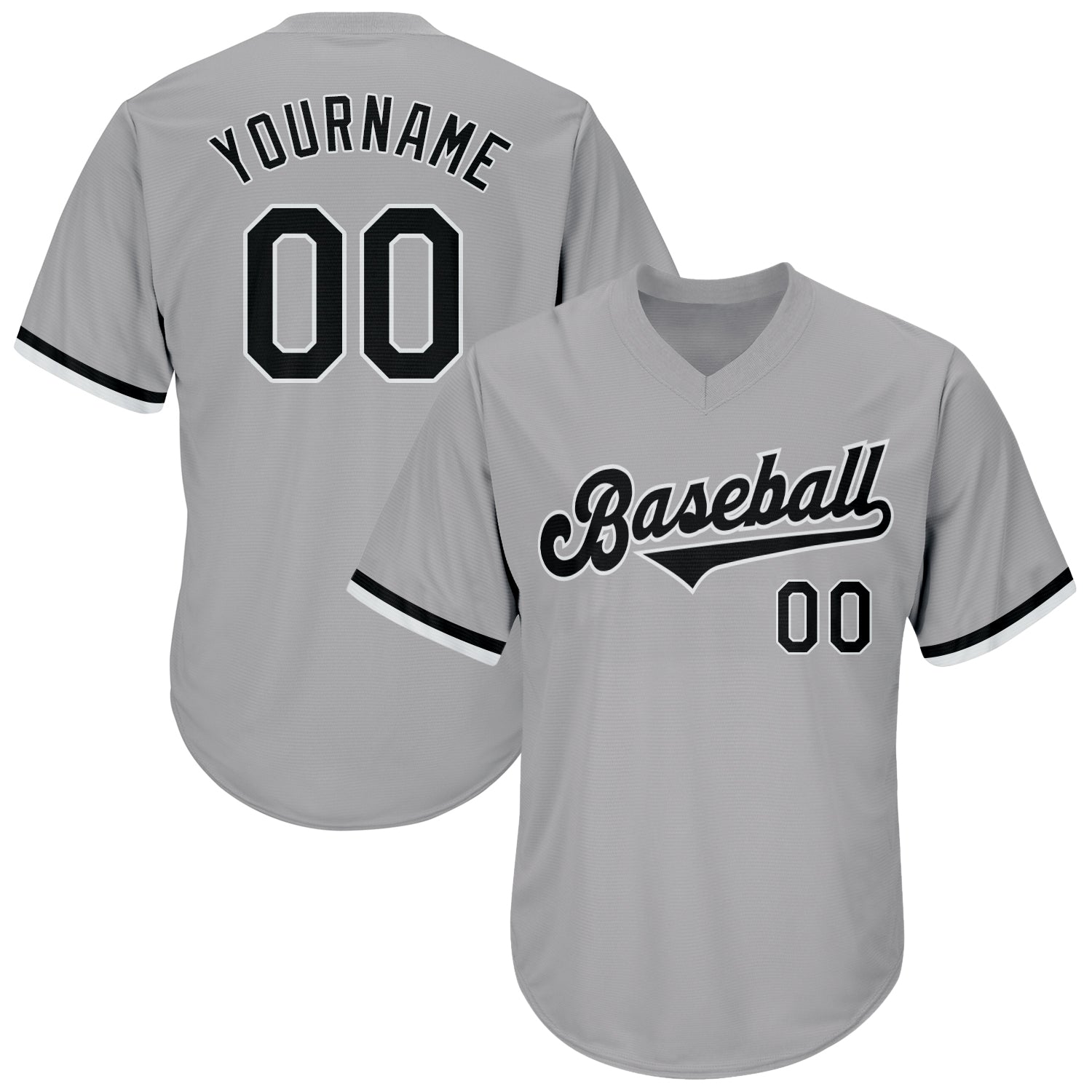 Creat Baseball Authentic White Black Strip Black Throwback Gray