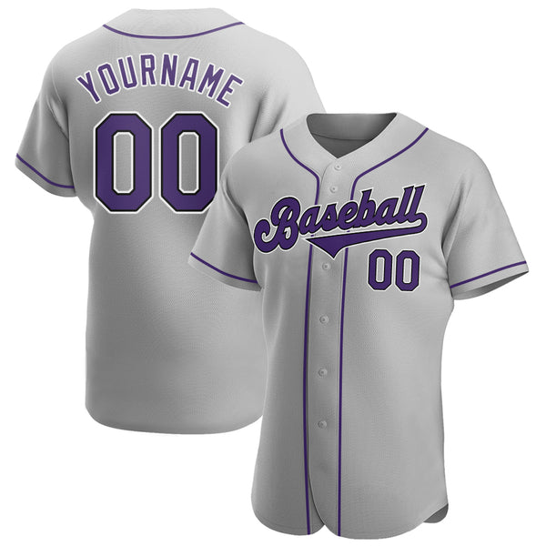 Sale Build Black Baseball Authentic Gray Jersey Purple – CustomJerseysPro