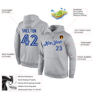 Custom Stitched Gray Royal-White Sports Pullover Sweatshirt Hoodie