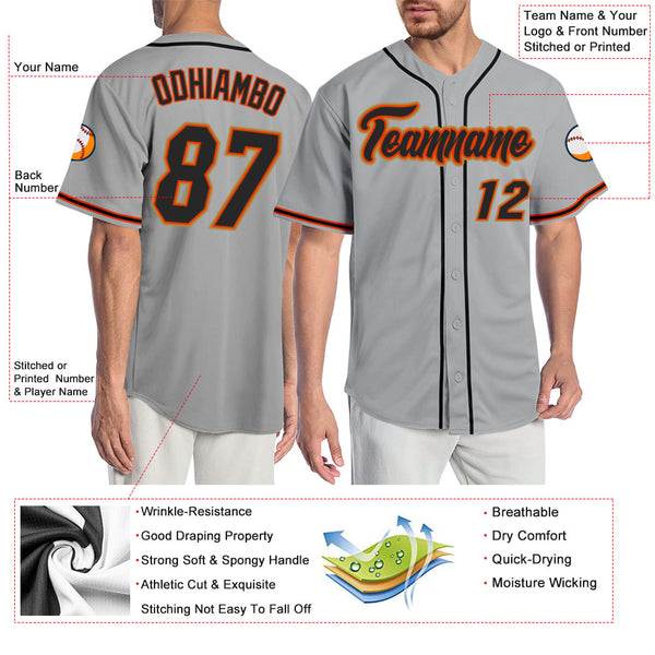 Cheap Custom Gold Black-Orange Authentic Baseball Jersey Free Shipping –  CustomJerseysPro