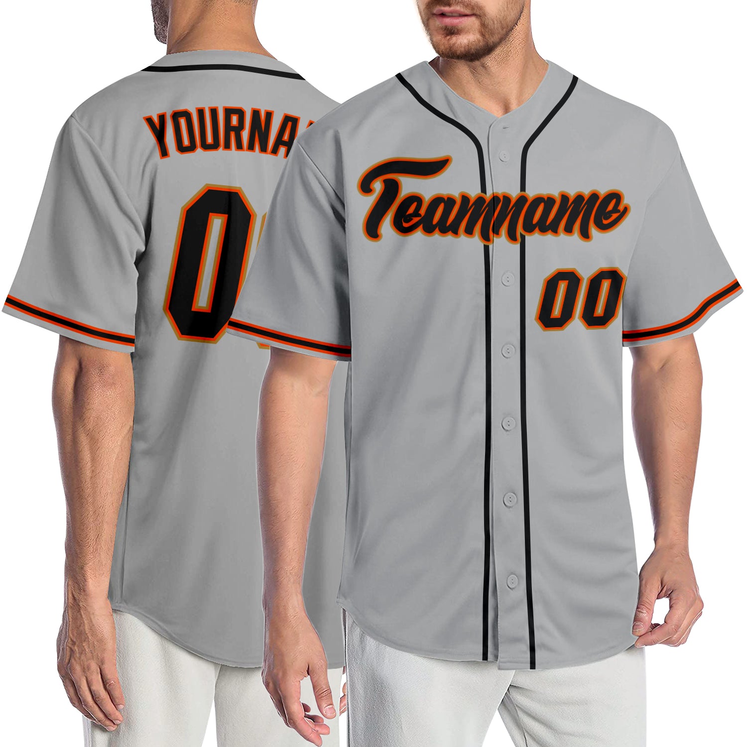 Custom Black Orange Baseball Jersey