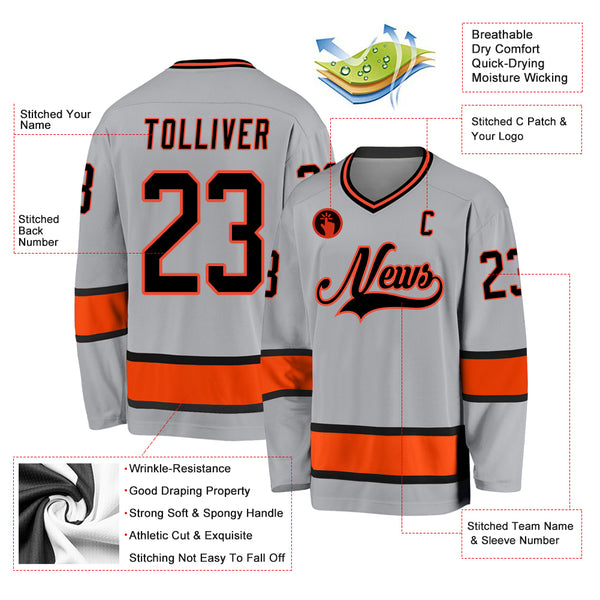 Cheap Custom Orange White-Brown Hockey Jersey Free Shipping –  CustomJerseysPro