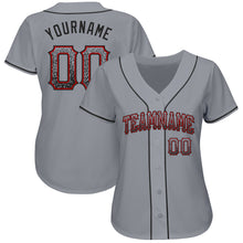 Load image into Gallery viewer, Custom Gray Black-Red Authentic Drift Fashion Baseball Jersey
