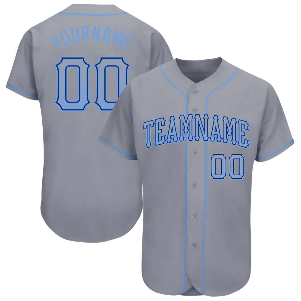 Custom Gray Light Blue-Royal Authentic Drift Fashion Baseball Jersey  Discount