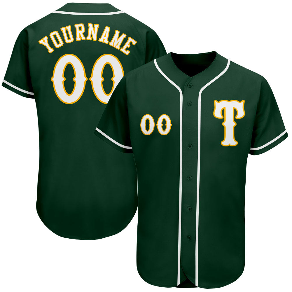 Sale Build Gold Baseball Authentic Green Jersey White