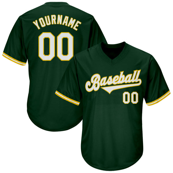 Sale Build Gold Baseball Authentic Green Throwback Shirt White –  CustomJerseysPro