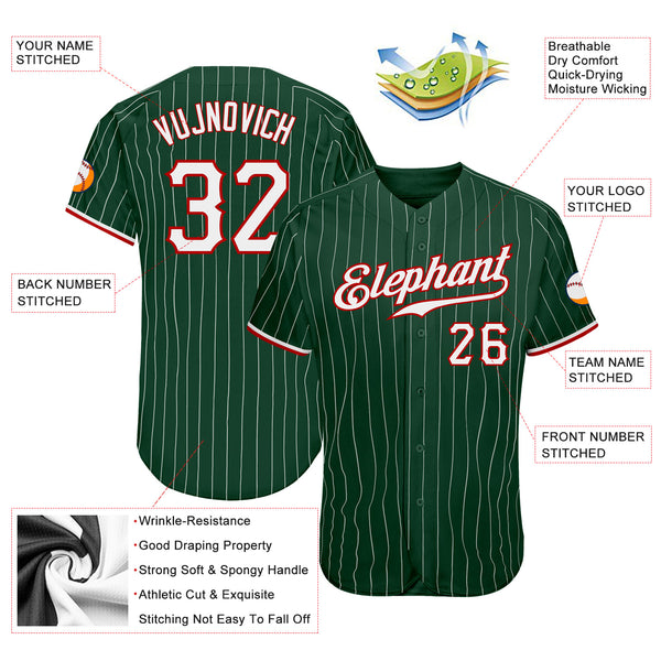 Cheap Custom Red Green-White Authentic Baseball Jersey Free Shipping –  CustomJerseysPro