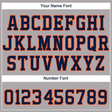 Load image into Gallery viewer, Custom Gray Navy-Orange Baseball Jersey
