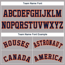 Load image into Gallery viewer, Custom Gray Navy-Orange Baseball Jersey
