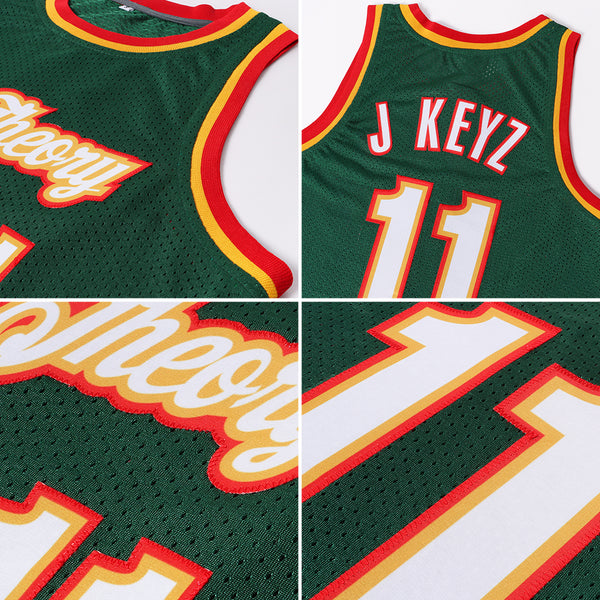 Sale Build Cream Basketball Hunter Green Rib-Knit Jersey White –  CustomJerseysPro