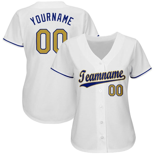 Custom White Old Gold-Royal Baseball Jersey – CustomJerseysPro