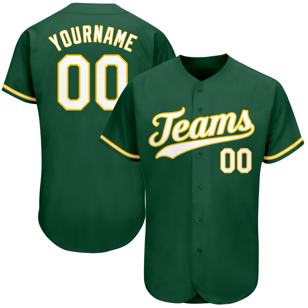 Sale Build Gold Baseball Authentic White Kelly Green Strip Jersey Kelly  Green – CustomJerseysPro