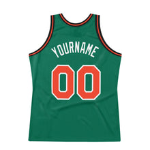 Laden Sie das Bild in den Galerie-Viewer, Custom Kelly Green Orange-White Authentic Throwback Basketball Jersey
