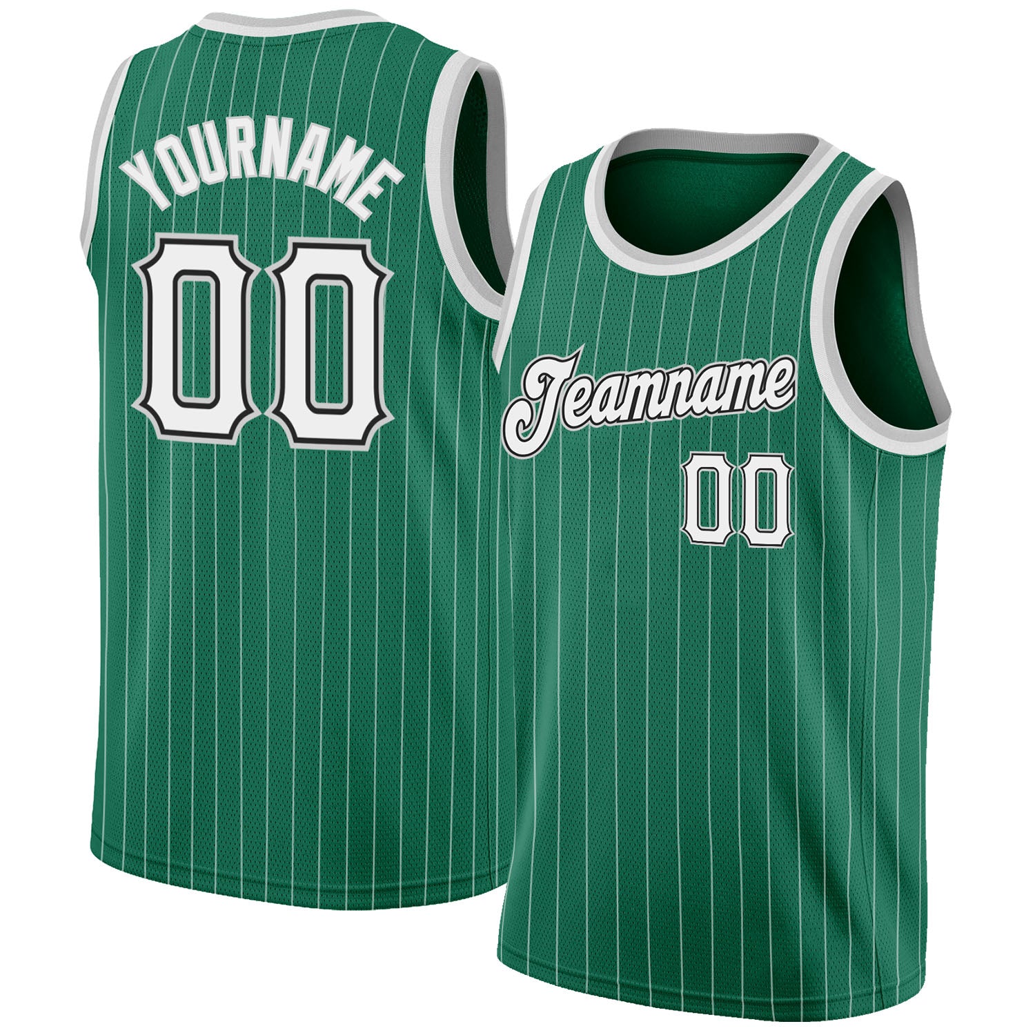 Cheap Custom Cream Gray Pinstripe Green Authentic Basketball Jersey Free  Shipping – CustomJerseysPro