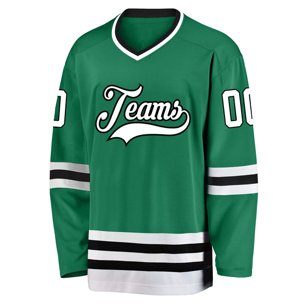 Cheap Custom Black Kelly Green-White Hockey Jersey Free Shipping –  CustomJerseysPro