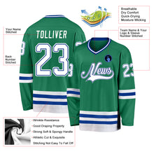 Загрузить изображение в средство просмотра галереи, Custom Kelly Green White-Royal Hockey Jersey
