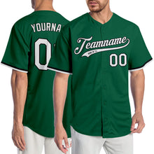 Load image into Gallery viewer, Custom Kelly Green White-Black Authentic Baseball Jersey
