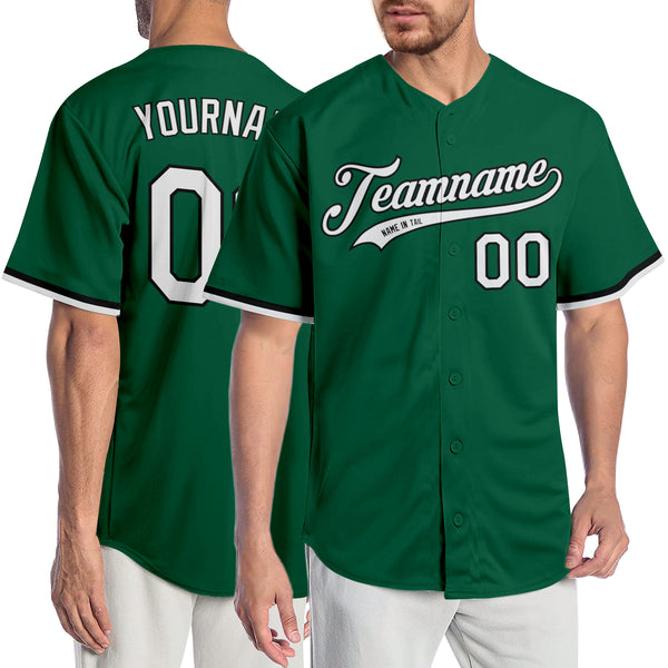 Custom White Kelly Green Authentic Baseball Jersey Discount