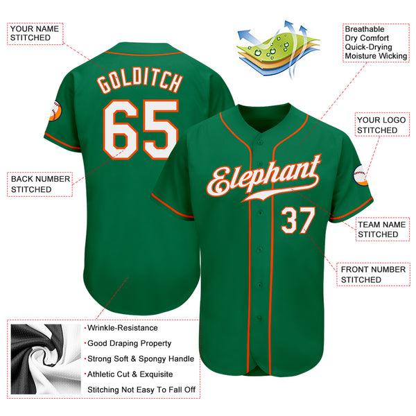 Cheap Custom Orange White-Kelly Green Authentic Baseball Jersey Free  Shipping – CustomJerseysPro