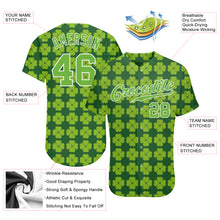 Laden Sie das Bild in den Galerie-Viewer, Custom Kelly Green Neon Green-White 3D Pattern Design Authentic St. Patrick&#39;s Day Baseball Jersey
